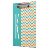 Porte-bloc Aqua Green & Orange Chevron Stripes (Gauche)