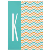 Porte-bloc Aqua Green & Orange Chevron Stripes (Dos)
