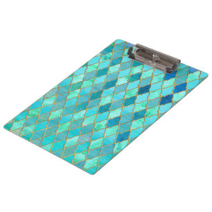 Porte-bloc Aqua Turquoise Mint Gold Oriental Marocain Carrela