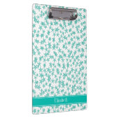 Porte-bloc Aqua Turquoise Stars White BG, nom Turquoise Monog (Swatch)