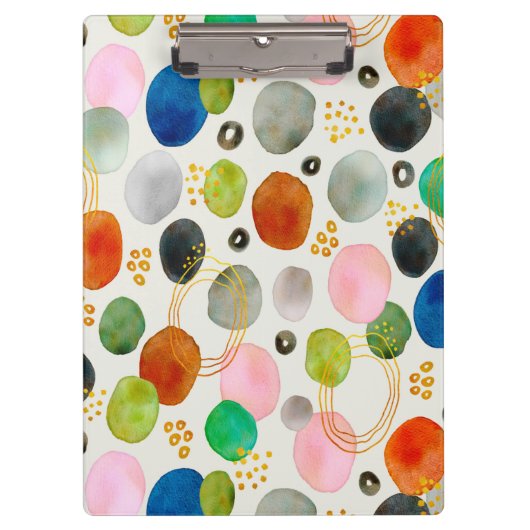 Porte-bloc Aquarelle Abstraite Pebble Gold Parties scintillan (Devant)