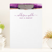 Porte-bloc Aquarelle Abstraite violet et or