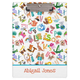 Porte-bloc Aquarelle Alphabet animal adorable Personnalisé