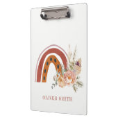 Porte-bloc Aquarelle arc-en-ciel fleurie orange rouille (Gauche)