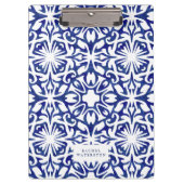 Porte-bloc Aquarelle bleu et blanc Motif espagnol Carrelage (Devant)