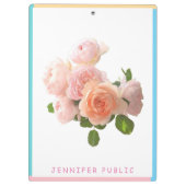 Porte-bloc Aquarelle bleu vert rose jaune Modèle floral (Dos)