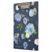 Porte-bloc Aquarelle bleu & violet Hydrangées personnalisées (Gauche)