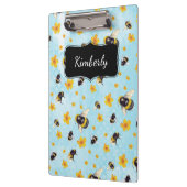 Porte-bloc Aquarelle Bumble Bee dossier de poche personnalisé (Gauche)