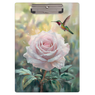 Porte-bloc Aquarelle Colibri et rose