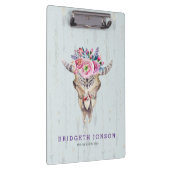 Porte-bloc Aquarelle Crâne animal avec bourgeons et fleurs (Swatch)