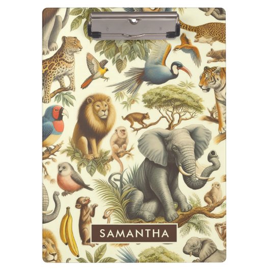 Porte-bloc Aquarelle de la jungle vintage (Devant)