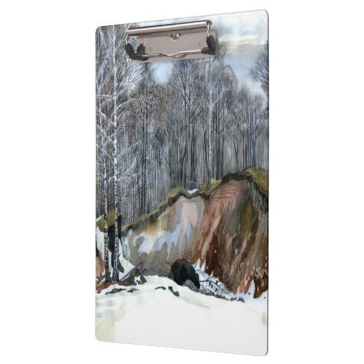 Porte-bloc Aquarelle de peinture de ravin neigeux (Gauche)