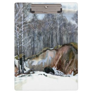 Porte-bloc Aquarelle de peinture de ravin neigeux