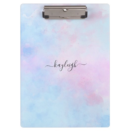 Porte-bloc Aquarelle Dreamy Rose bleu turquoise (Devant)