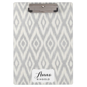 Porte-bloc Aquarelle en pastel aztèque grise Ikat doucement