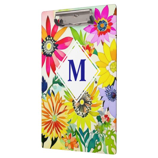 Porte-bloc Aquarelle Fleurs Monogrammes (Gauche)