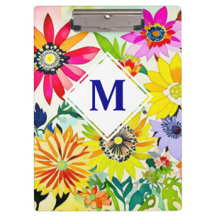 Porte-bloc Aquarelle Fleurs Monogrammes
