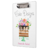 Porte-bloc Aquarelle Floral Cake Designs Nom Logo (Gauche)