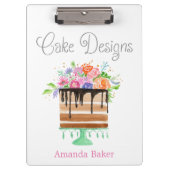 Porte-bloc Aquarelle Floral Cake Designs Nom Logo (Devant)