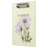 Porte-bloc Aquarelle florale en violet Artwork rétro strié (Gauche)