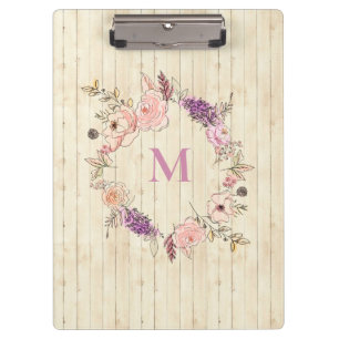 Porte-bloc Aquarelle florale moderne Bois Sangria