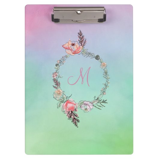 Porte-bloc Aquarelle florale moderne rose floral (Devant)