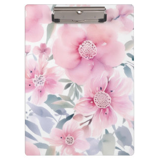 Porte-bloc Aquarelle florale rose 