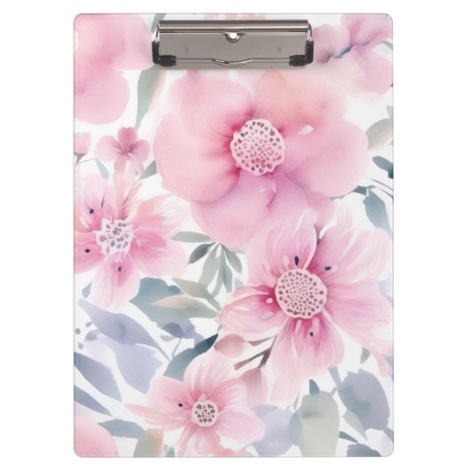 Porte-bloc Aquarelle florale rose  (Devant)