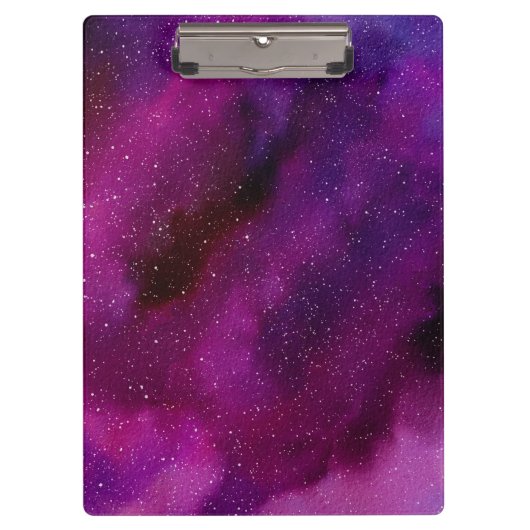 Porte-bloc Aquarelle Galaxies rose violet (Devant)