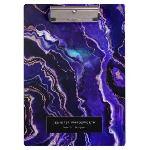 Porte-bloc Aquarelle Géode Moderne Professionnel Purple Agate