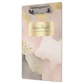 Porte-bloc Aquarelle Girl Monogramme Faux Or Rose Noir (Gauche)