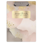 Porte-bloc Aquarelle Girl Monogramme Faux Or Rose Noir (Devant)