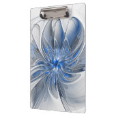 Porte-bloc Aquarelle gris bleu Abstrait Fractal Art Flower (Gauche)