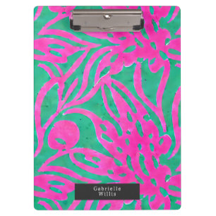 Porte-bloc Aquarelle inspirée rose Aqua Damask Floral