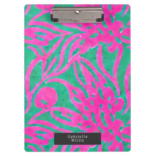 Porte-bloc Aquarelle inspirée rose Aqua Damask Floral (Devant)