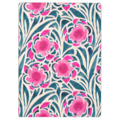 Porte-bloc Aquarelle inspirée rose + bleu Botanique Floral (Dos)