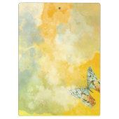 Porte-bloc Aquarelle jaune Monogramme Nom Tie Dye Papillon (Dos)