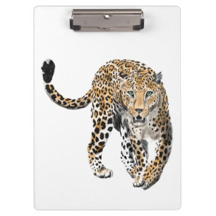 Porte-bloc aquarelle léopard jungle chat animal peint vert