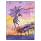 Porte-bloc Aquarelle mignonne violet magique Dragon volant (Dos)