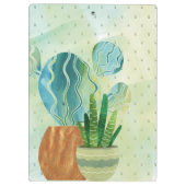Porte-bloc Aquarelle monogramme Cactus Blues Greens (Dos)