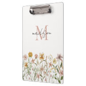 Porte-bloc Aquarelle monogramme Fleur sauvage Floral de prair (Gauche)