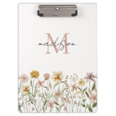 Porte-bloc Aquarelle monogramme Fleur sauvage Floral de prair (Devant)