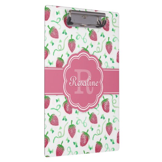 Porte-bloc Aquarelle Motif fraise avec Monogramme (Swatch)