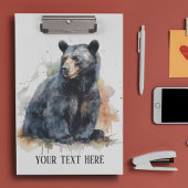 Porte-bloc Aquarelle Ours Noir Bois Art, coutume