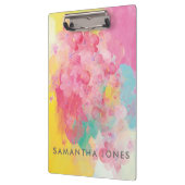 Porte-bloc Aquarelle Peint rose Fleurs Pastel (Gauche)