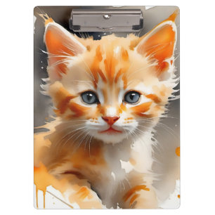 Porte-bloc Aquarelle peinture d'un chat orange mignon