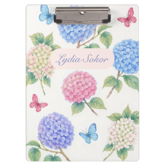 Porte-bloc Aquarelle personnalisée Hydrangea Floral