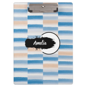 Porte-bloc Aquarelle personnalisée moderne bleue Peach