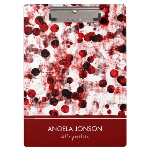 Porte-bloc Aquarelle Points Noir Et Rouge (Devant)