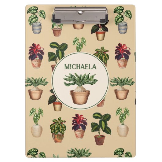 Porte-bloc Aquarelle Poted Plante Terracotta Nom des pots (Devant)